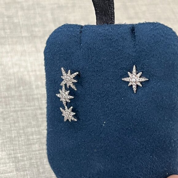 Starburst Asymmetric Earrings - Picture 2 of 4